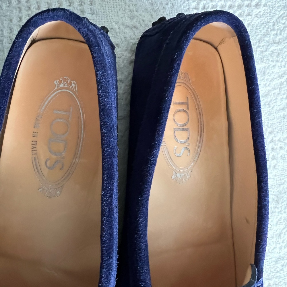 Tods Blue Suede Loafers-Driving Moccasins sz 37 Price Dropped - Picture 4 of 10